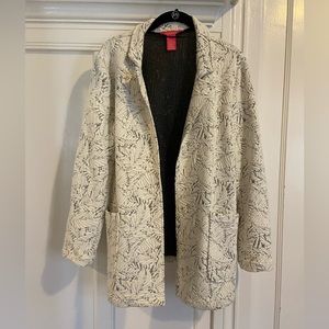Catherine Malandrino White & Gray Textured Blazer - Size Petite Large